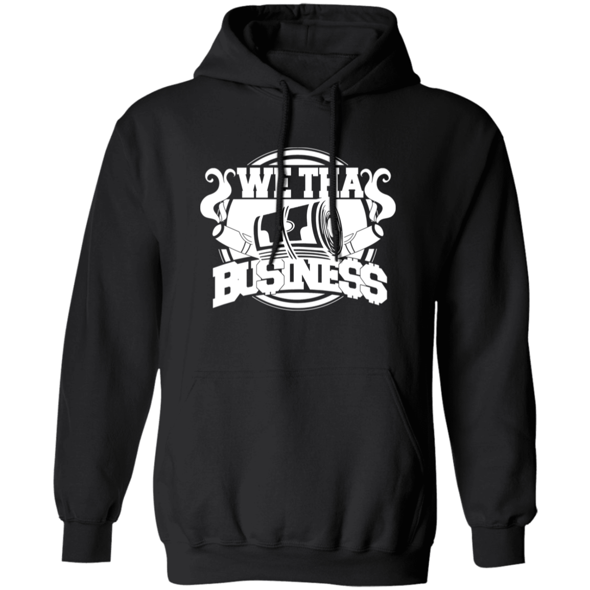 We Tha Business Classic Logo pullover hoodie in black with white logo design