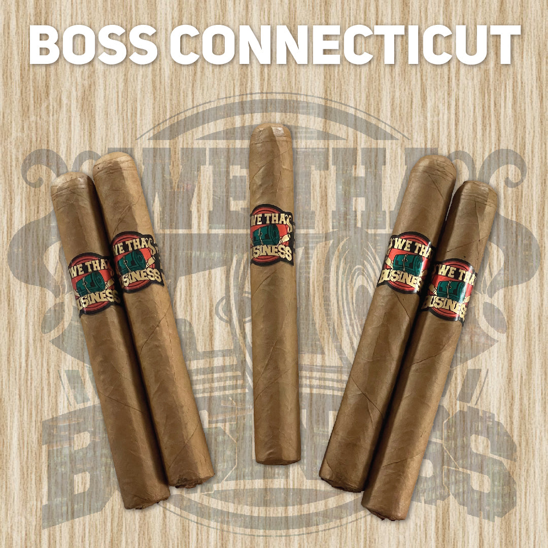 Box of 20 Boss Connecticut premium cigars by We Tha Business in smooth Connecticut wrapper