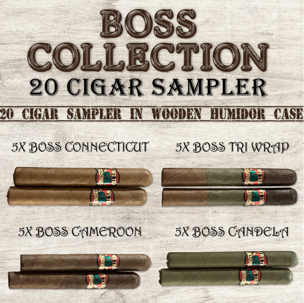 Boss Collection Sampler (20-Pack) in a Wooden Humidor Box