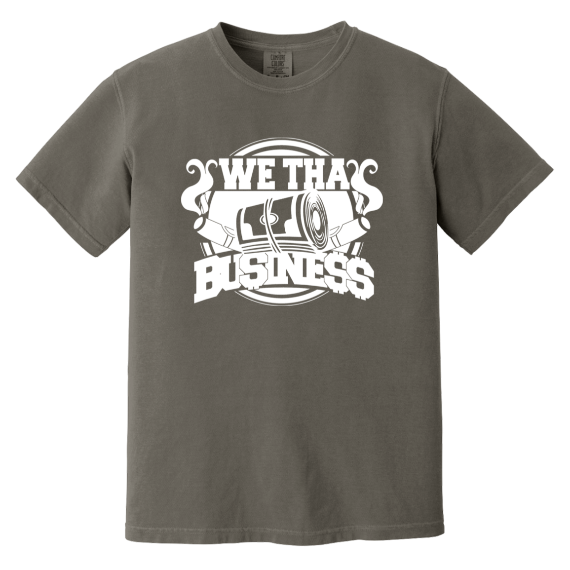 We Tha Business Classic Logo T-Shirt black tee with white logo front, premium streetwear apparel
