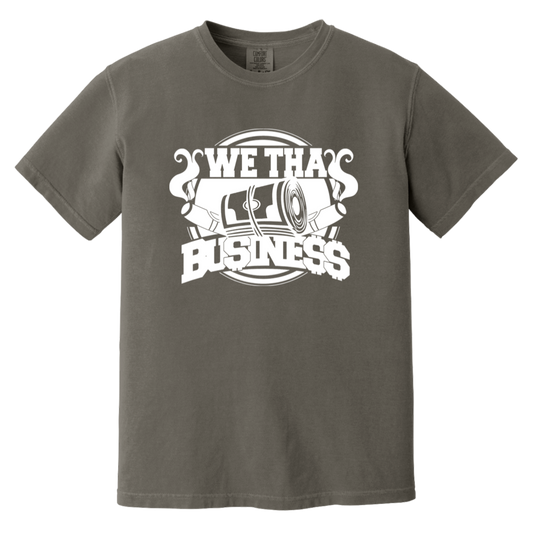 We Tha Business Classic Logo T-Shirt black tee with white logo front, premium streetwear apparel