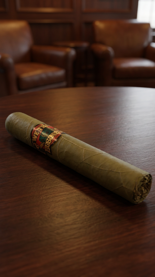 We Tha Business Boss Candela 6 x 52 Toro cigar on a wooden table