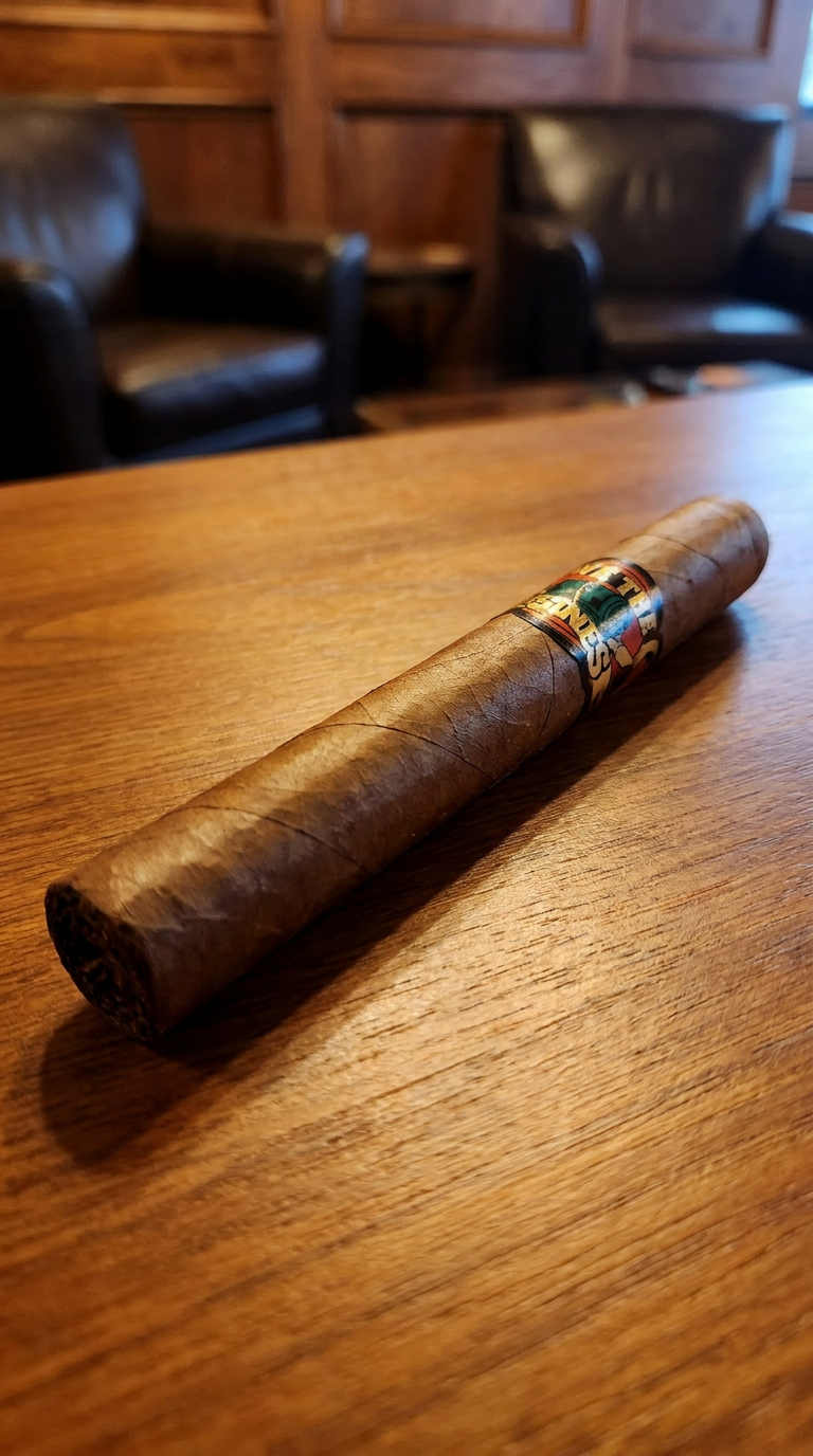 We Tha Business Executive Habano 7 x 48 Churchill cigar on a wooden table